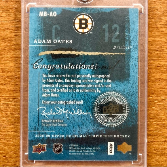 2008-09 Upper Deck Masterpieces Hockey Adam Oates Brushstrokes Card #MB-AO - Picture 2 of 3